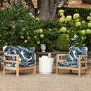 LVTXIII Outdoor Deep Seat Cushion Patio Seat and Back Cushion Set Seasonal Chair Cushion with Removable Cover and Adjustable Buckle for Home and Garden, 22"x22"x4", Palms Blue by GreenHaven Gardens