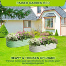 2 Pcs 4.5x2x1.5ft Oval Raised Garden Bed,Galvanized Raised Beds,Open-Ended Base Metal Raised Planter Beds,Garden Bed Outdoor,Planter Raised Boxes for Vegetables,Flowers,Tool-Free Asse,White by CozyNest Decor