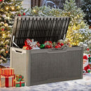 YITAHOME 100 Gallon Outdoor Storage Box, Large Water Resistant Resin Deck Box, Indoor Outdoor Lockable Storage Container for Patio, Garden, Cushions, Tools, Equipment (Taupe) by CozyNest Decor