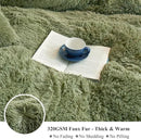 XeGe Luxury Faux Fur Blanket, Sage Green Soft Big Fluffy Throw, Shaggy Plush Decorative Couch Throw, Cute Furry Fuzzy Blanket for Bed Bedroom Living Room Sage Green, 60x90 by CozyNest Decor