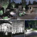 Solar Spot Lights Outdoor, Solar Landscape Spotlights IP65 Waterproof 9.8ft Cable, Auto On/Off Outdoor Wall Lights for Garden Yard Driveway Porch Walkway Pool (1-in-1 6000K Cold White 4 Pack) by GreenHaven Gardens