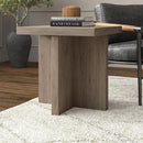 Henn&Hart 22" Wide Square Side Table in Weathered Gray, for Home, Living Room, Bedroom, Entertainment Room, Office by CozyNest Decor