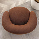 KINWELL 34" W Mid Century Modern Swivel Barrel Chair, Round Upholstered Boucle Swivel Accent Chairs, No Assembly Sofa Chair for Living Room Bedroom Reading Apartment Lounge Nursery by CozyNest Decor