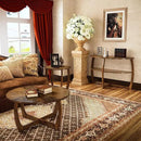 PADMA HOUSE Round Wood End Table with Curved Legs, Drum Circle Side Table with Snowflake Tabletop, Rounded Wooden Sofa Side Table, Brown Walnut Wood Tabletop & Legs 23.6" x 21.7" by CozyNest Decor