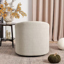 KINWELL 32" Wide Modern Boucle Swivel Barrel Chair, No Assembly Round Upholstered Swivel Accent Armchair for Living Room, Bedroom, Office (Oatmeal) by CozyNest Decor