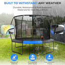 SereneLife 8FT 10FT 12FT 14FT Outdoor Trampoline for Kids - Recreational Backyard Trampoline with Curved Safety Poles and Net Enclosure- ASTM Approval for Kids Adults by TinyTreasures Baby Boutique