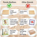 Panda Brothers Wooden Geoboard - Montessori Toys for 3 4 5 Year Old Kids and Toddlers, Educational Toy with 30 Pattern Cards and 40 Rubber Bands to Create Figures, Brain Teaser STEM Toy Geo Board by TinyTreasures Baby Boutique