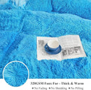XeGe Luxury Faux Fur Throw, Blue Soft 50x60 Fluffy Blanket, Shaggy Plush Decorative Couch Cute Furry Bed Throw Fuzzy Office Lap Blanket for Bedroom Living Room Sofa Chair, Blue by CozyNest Decor