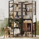 70 x70" Triple 5 Tier Book Shelf, Industrial Large Bookcase with Storage Cabinet, Tall Bookshelf with 14 Open Display Shelves Metal Frame Furniture for Living Room Bedroom Home Office Rustic Brown by CozyNest Decor