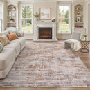 Area Rug for Living Room: 10x12 Washable Neutral Abstract Modern Soft Rugs Non Slip Indoor Floor Stain Resistant Large Carpet for Bedroom Dining Room Office Nursery - Red Brown by TinyTreasures Baby Boutique