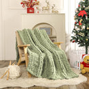 WESHIONGOO Chunky Knit Blanket Throw 50"×60" Knitted Throw Blankets for Couch Bed Fluffy Soft Blanket with Jumbo Chenille Yarn Thick 100% Handmade (Sage Green) by CozyNest Decor