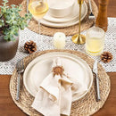 GBHOME Ceramic Dinnerware Sets for 4, 12 Pieces Stoneware Plates and Bowls Sets, Scratch Resistant Dishes, Dishwasher & Microwave Safe, Reactive Glaze-Vanilla color by CozyNest Decor