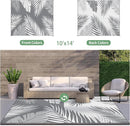 GENIMO Outdoor Rug 10' x 14' Waterproof for Patios Clearance, Reversible Outdoor Plastic Straw Camping Rug Carpet, Large Area Rugs Mats for RV, Camper, Deck, Balcony, Porch, Beach, Picnic, Grey&White by CozyNest Decor