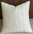 VAGMINE Embroidered Floating Leaves Throw Pillow Cover - 18x18 Inches Square - 100% Cotton Ivory Decorative Cushion Cover - Timeless Nature-Inspired Accent for Sofa, Couch & Modern Decor - Cream by CozyNest Decor