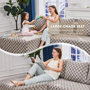 Hobestluk 96” Modular Sectional Sofa Couches L-Shape Couch 3 Seat Modular Sofa Memory Foam Sectional Couches for Living Room, Cloud Couch with Oversized Chaise (Grey, Checked (Left Facing Chaise)) by CozyNest Decor