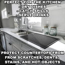 Silicone Drip Mat - 1/2 Inch Thick, Heat-Resistant and Food Safe - Counter Top, Coffee Bar or Restaurant - Drying Mat for Glasses - 18x12 Inches by CozyNest Decor