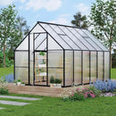 Greenhouse 6x9 FT Aluminum-Framed Heavy Duty Polycarbonate with Quick Setup Structure and Roof Vent Large Enhanced Outdoors Green House Kit by GreenHaven Gardens