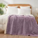 Snuggle Sac Purple Reversible Super Soft Blanket Twin Size for Bed and Sofa, Warm Cozy Knit Blankets Fuzzy Plush, Heather Purple, 60x80 inches by TinyTreasures Baby Boutique