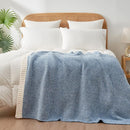Snuggle Sac Blue Throw Blankets for Couch, Reversible Super Soft Warm Blankets Cozy Knit Blanket Fuzzy Plush Throws for Sofa, Bed, Gift, Heather Blue, 50 x 60 inches by TinyTreasures Baby Boutique