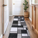 Rugshop Contemporary Modern Boxes for Home Office,Living Room,Bedroom,Kitchen Non Shedding Runner Rug 2'7" x 10' Gray by TinyTreasures Baby Boutique