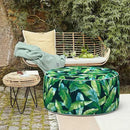 LVTXIII Inflatable Stool Ottoman Footrest with Handle, All Weather Footrest Seat, Indoor or Outdoor Pouf for Home Patio Garden and Camping Use, D31 xH14, Large Round, Hanalei Lagoon by CozyNest Decor