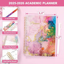 SUNEE Academic Planner 2025-2026 Weekly and Monthly - from July 2025 to June 2026, 6.4"x8.3" School Year Calendar Daily Planner with Monthly Tab, Flexible Cover, Note Pages, Spiral Binding, Marble by TinyTreasures Baby Boutique