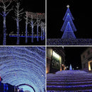 164ft 500 LED Blue White Christmas Lights Outdoor,8 Modes String Light Indoor Bedroom,Clear Wire Twinkle Lights Plug in for Christmas Outside Tree Yard Wedding Decorations(164FT,Blue&White) by GreenHaven Gardens