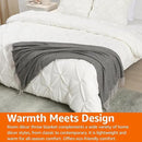 Amazon Basics Cozy Room Décor Throw Blanket, Lightweight, Recycled Polyester, Dark Gray and Light Gray Herringbone, 50"x 60" by CozyNest Decor