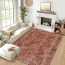 COZYLOOM 8x10 Rug Modern Indoor Area Rug Machine-Washable for Living Room or Bedroom Softness Foldable Mat for Easy Storage Geometric Design Non Slip Rug Low Pile Stain Resistant Carpet, Brick Red by TinyTreasures Baby Boutique