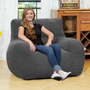 Giant Bean Bag Chair, Lambswool Bean Bag Chair for Adults, Soft Bean Bag High-Density Foam Filled, Grey Comfortable Been Bag for Bedroom, Playroom. by CozyNest Decor