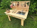 Noble Toys Mini Mud Kitchen with Functional Sink for Kids | Pretend Play Toddler Table with Running Water | Outdoor Playset Working Sink | Real Wooden Kitchens | Preschool Equipment by TinyTreasures Baby Boutique