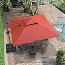 PURPLE LEAF 10ft Patio Umbrella with Base Outdoor Square Umbrellas Large Cantilever Umbrella Windproof Offset Umbrellas Heavy Duty Sun Umbrella for Garden Deck Pool Patio, Brick Red by GreenHaven Gardens