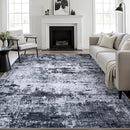 9x12 Area Rug Living Room Rug: Washable Modern Abstract Soft Thin Rug Indoor Floor No Slip Stain Resistant Carpet for Bedroom Dining Room Farmhouse Nursery Home Office - Black by TinyTreasures Baby Boutique