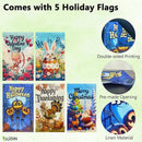 DIY Solar Garden Flag Stand with 5 Holiday Flags, Universal LED Board for DIY a Lighted 12"x18" Flag, Including Valentines Day, Easter Day, Halloween, Thanksgiving Day & Christmas Flags by GreenHaven Gardens