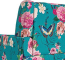 UIXE Floral Accent Chair, Modern Upholstered Armchair in Fabric for Living Room, Comfy Club Arm Chairs Single Sofa Button Tufted Bedroom Reading Seat - Pattern Blue, Set of 1 by CozyNest Decor