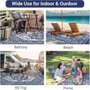 GAOMON Patio Rugs Outdoor 8x10 Waterproof Reversible Plastic Straw Rug, Large UV-Resistant Portable RV Camping Mats, Indoor Outdoor Medallion Carpet for Deck Porch Garden, Dark Blue & White by CozyNest Decor