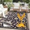OLANLY Waterproof Outdoor Rug 9x12 ft, Outdoor Plastic Straw Rug with Flower Pattern, Reversible RV Mat for Patio, Camping, Balcony, Deck, Backyard, Black & Beige by CozyNest Decor