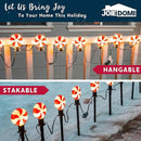 Joiedomi Set of 14 Christmas Lollipop Pathway Lights Outdoor with Stakes and Clips, 14.3 FT Plug in Peppermint Walkway String Lights for Christmas Decoration, Yard, Pluggable, Hangable, Waterproof by GreenHaven Gardens