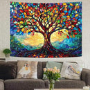 Lunerfex Tree of Life Tapestry Stained Glass Tapestry Wall Decor Tapestries for Bedroom Art Tapestries Wall Hanging for Bedroom Living Room Glass-Tree-01 70"x90" by CozyNest Decor