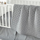 Brandream Gender Neutral Baby Crib Bedding Set 3 Pieces 100% Cotton Like Linen Supersoft Classic Quilted Plaid Design Boho Bohemian Farmhouse Chic Nursery Decor (Gray) by TinyTreasures Baby Boutique