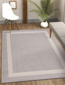CAMILSON Outdoor Rug 9x12,Large Modern Outside Rugs for Patios Porches Waterproof Durable Washable Non-Shedding, Easy-to-Clean Indoor Outdoor Area Carpet (9 x 12, Bordered - Gray/White) by CozyNest Decor