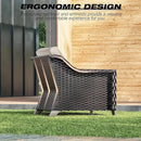 Joyside Wicker Patio Furniture Sets, 6 Pieces Upgraded Large Size Outdoor Furniture with Patio Dining Chairs, 3-Seat Sofa and Outdoor Ottoman, Thick Cushions, Wide Armrest by GreenHaven Gardens
