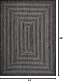 Adiva Rugs Outdoor Indoor Area Rug, Weather Resistant, Easy to Clean, Stain Resistant Floor Mat for Dining Room, Backyard, Deck, Patio (Pebble Weiss, 5' x 7') by CozyNest Decor