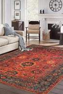 Keen Home Design 6x9 Rug - Machine Washable Area Rug with Non-Slip Backing, Ideal for Living Room, Dining Room, Bedroom - Vintage, Easy Clean, Durable, Low Pile Rug - (6' x 9') by CozyNest Decor