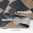 Lahome Checkered Easy Jute Entryway Rug, 3x5 Washable Area Rugs for Living Room Outdoor Patio, Non Slip Blue Indoor Door Mat Checkerboard Throw Carpet for Entry Front Door Guestroom Deck by CozyNest Decor