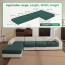 Couch Cushion Covers for Sectional Sofa, Stretch Soft Sofa Slipcovers Washable Wear-Resistant Universal Furniture Protector for Living Room(3 Seaters Covers+1 Chaise Cover, Green) by CozyNest Decor