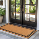 Barnyard Designs Natural Coco Coir Heavy Duty Backing Doormat - Large Cute Non-Slip Front Door Welcome Mat for Outside Entrance or Porch Entry, Brown (36x72, Border) by CozyNest Decor