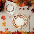 Homlouue 200 Pcs Fall Paper Plates and Napkins, Watercolor Disposable Dinnerware Set, Autumn Leaves Thanksgiving Party Supplies, Serve 50 Guests by CozyNest Decor