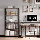 IRONCK Bookshelves and Bookcases, 31.5in Wide Shelf 5-Tier Ladder Shelf 110lbs/shelf Vintage Industrial Style Bookcase for Bedroom Living Room Home, Vintage Brown by CozyNest Decor