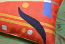 Lumbar Kandinsky Orange Abstract Pillow Cover Elements Modern Throw Pillowcase Chair Cushion Contemporary Pillowsham Accent Farmhouse Couch Hand Embroidered Wool Size 14x20 by CozyNest Decor